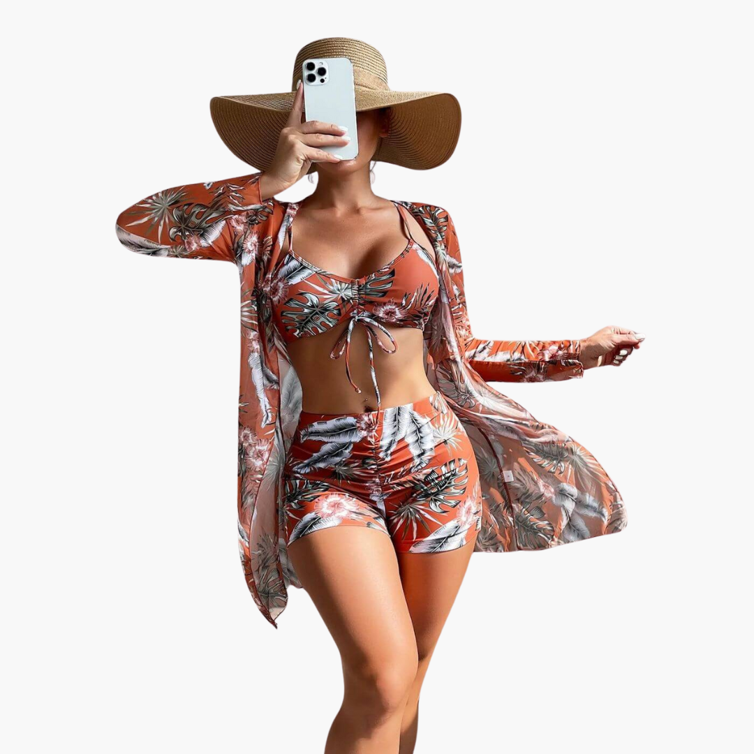 Lotta | 3-teiliges bedrucktes Bikini-Set