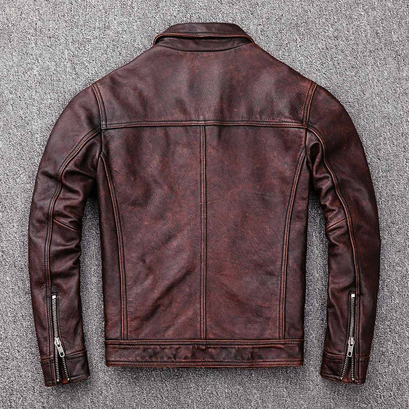 Zeltrov - Lederjacke Herren, Stilvolle Jacke aus Echtleder mit Stehkragen