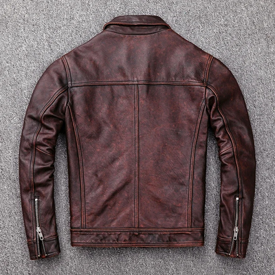 Zeltrov - Lederjacke Herren, Stilvolle Jacke aus Echtleder mit Stehkragen