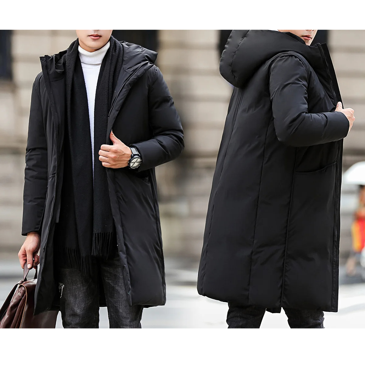 Windhof - Parka Winterjacke Herren – Lang, Winddicht, Mit Kapuze