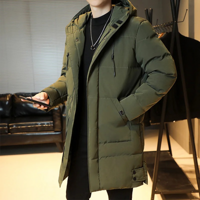 Warmgut - Pufferjacke Herren mit Kapuze und Reißverschlusstaschen für kalte Tage