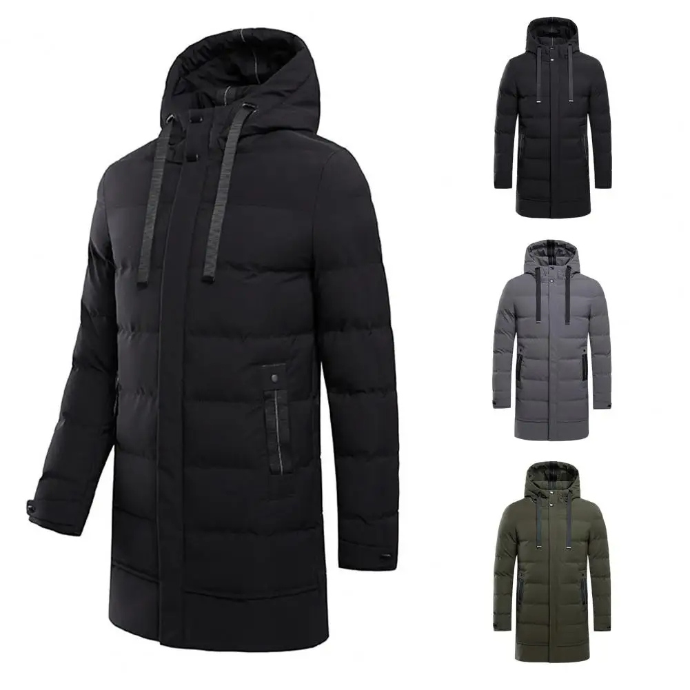 Mantrox - Langer Wintermantel Herren Winddicht Wasserdicht Winterjacke Mit Kapuze