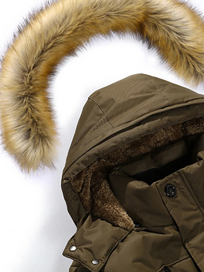 Strömik - Parka Winterjacke Herren – Warm Gefüttert, Winddicht, Mit Kunstfellkapuze