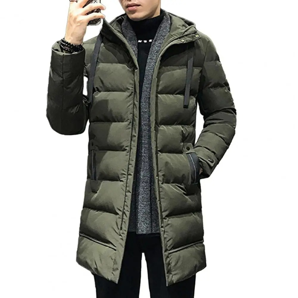 Frostik - Lange Pufferjacke Herren mit Kapuze und wasserabweisender Oberfläche