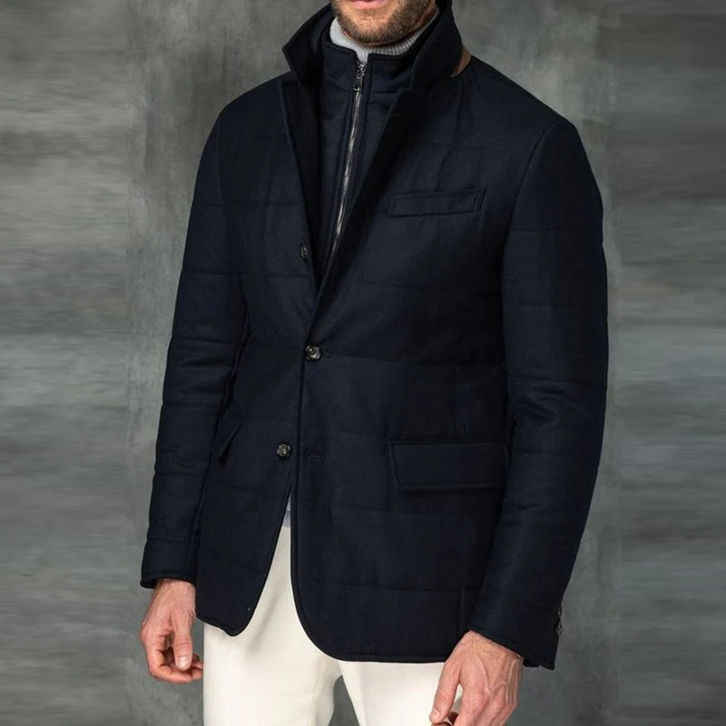 Grovtor - Gewattierte Jacke Herren mit Knopfleiste und eleganter Steppoptik