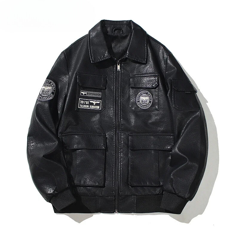 Zendolt - Lederjacke Herren mit Stehkragen, Klassische Bikerjacke aus Echtleder