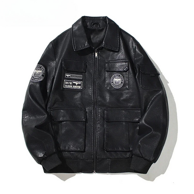 Zendolt - Lederjacke Herren mit Stehkragen, Klassische Bikerjacke aus Echtleder