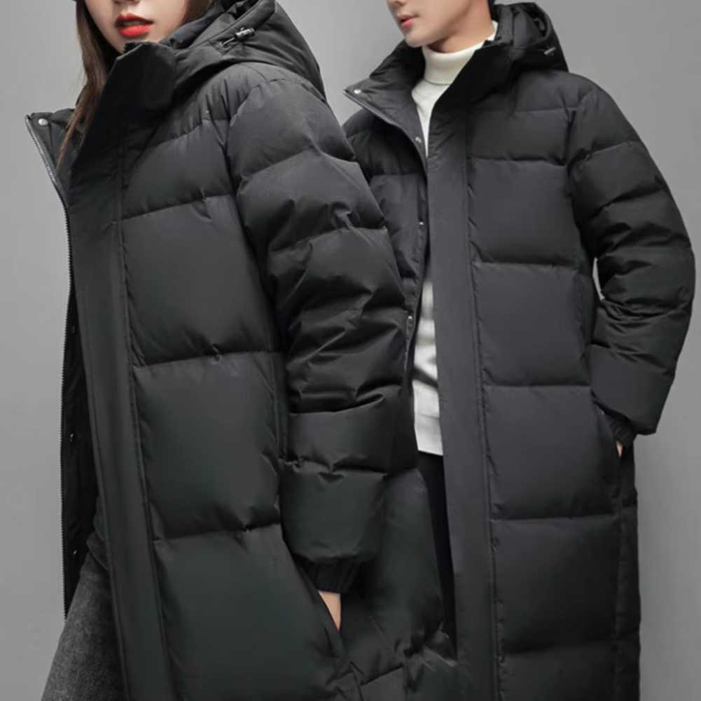 Herrtol - Langer Wintermantel Herren – Ultraleichter Daunenparka mit Kapuze