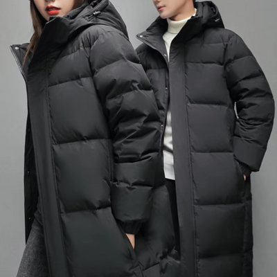 Herrtol - Langer Wintermantel Herren – Ultraleichter Daunenparka mit Kapuze