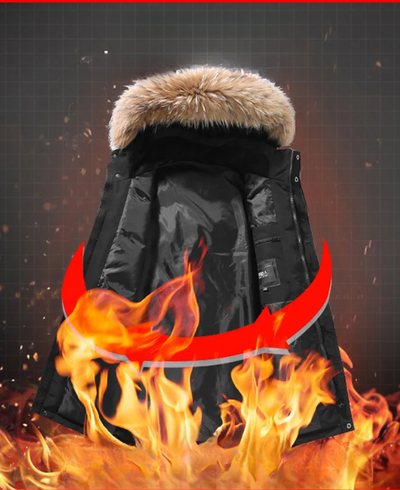 Waldsen - Parka Winterjacke Herren – Warm Gefüttert, Wetterfest, Outdoorjacke