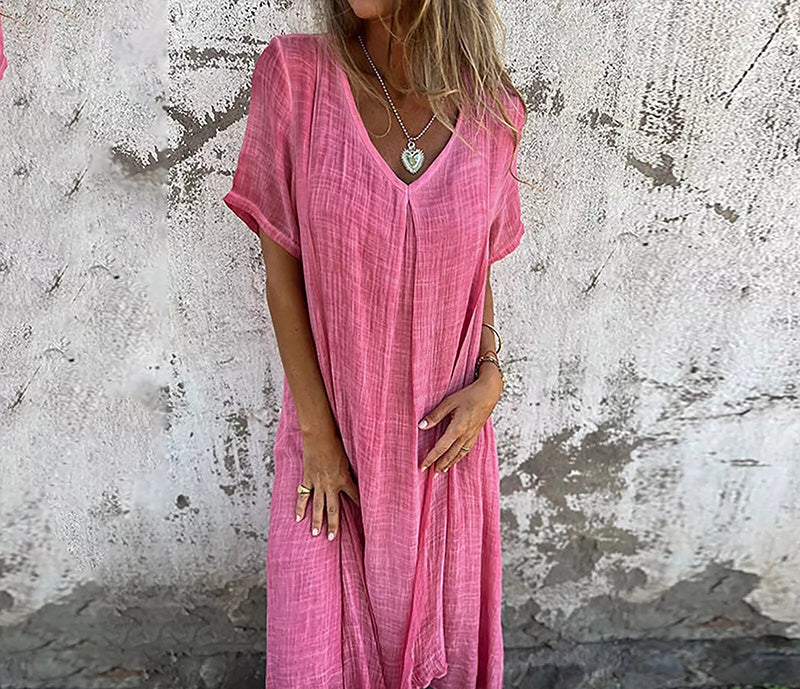 Mazikeen | Leichtes Maxikleid mit V-Ausschnitt für Damen