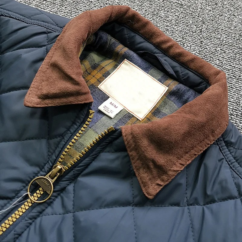 Paviton - Gewattierte Jacke Herren mit Cordkragen und kariertem Innenfutter