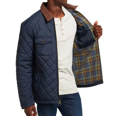 Olmavar - Gewattierte Jacke Herren mit Cordkragen und Brusttaschen