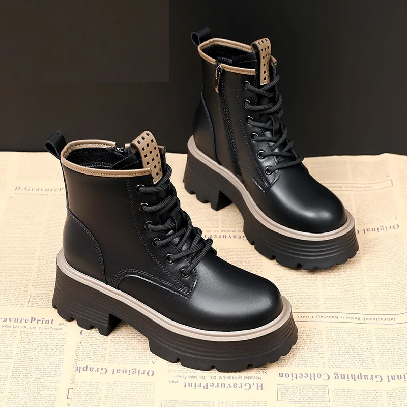 Glacine - Damen Winterstiefel mit Plateau und stylischem Schnürdesign