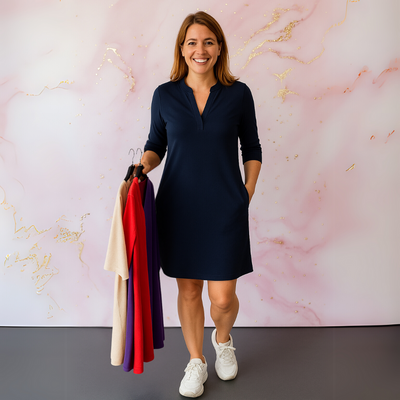 Hanneke - Kleid mit V-Ausschnitt