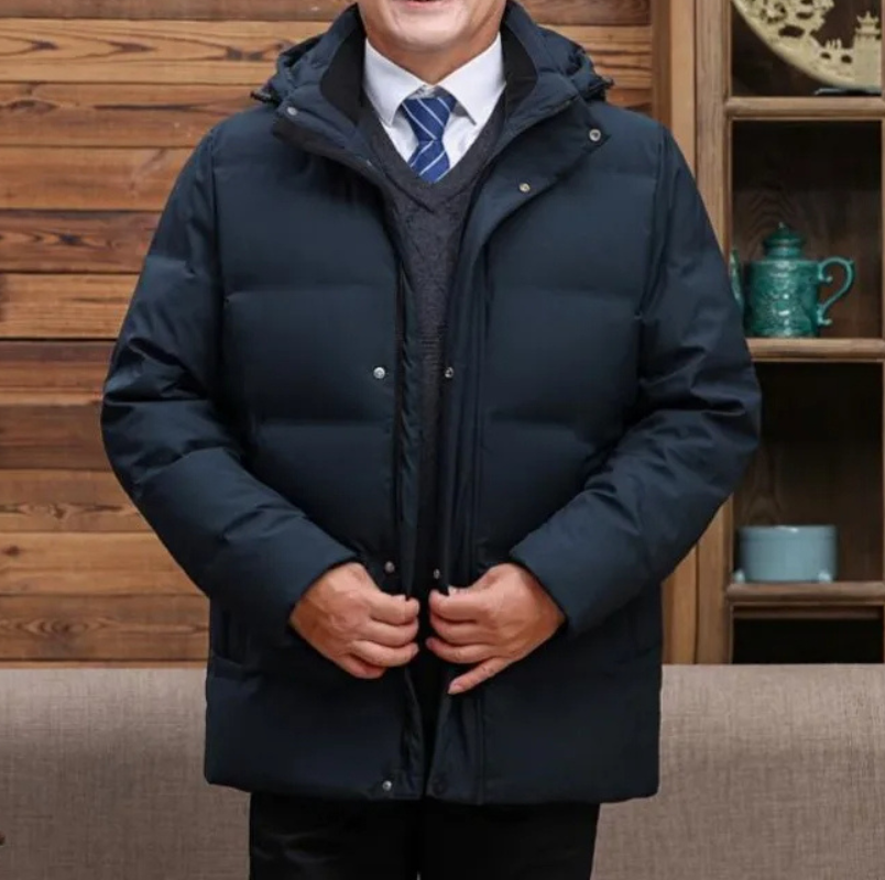 Polarnx - Daunenjacke Herren Warm Gefüttert Winterjacke Mit Kapuze Winddicht