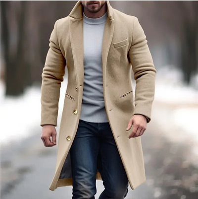 Nordmyn - Elegante Mantel Jacke Herren – Langer Winter Trenchcoat mit Revers