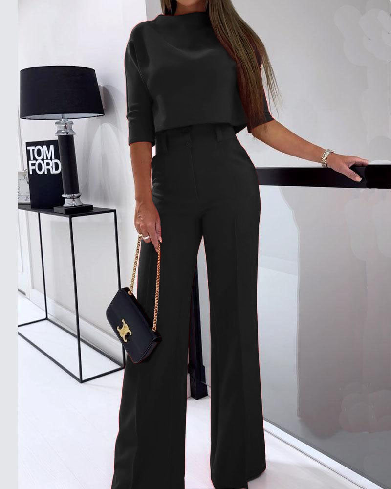 Jennifer- Zweiteiliges Set in Uni-Farbe