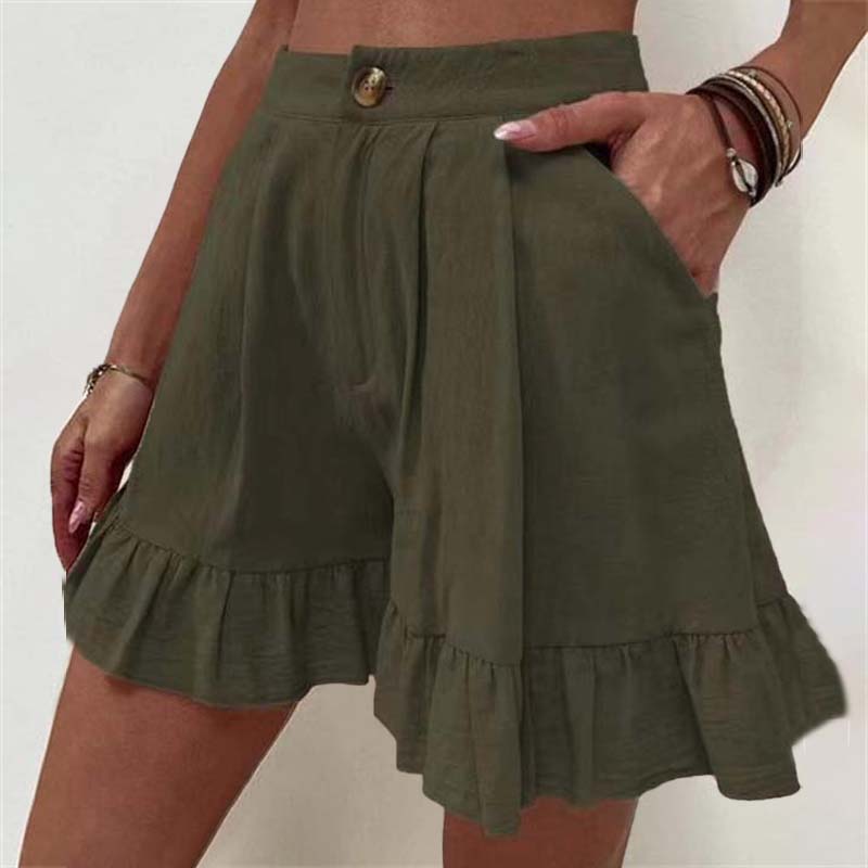 Einfarbige Damen-Shorts im klassischen Design -Lisa