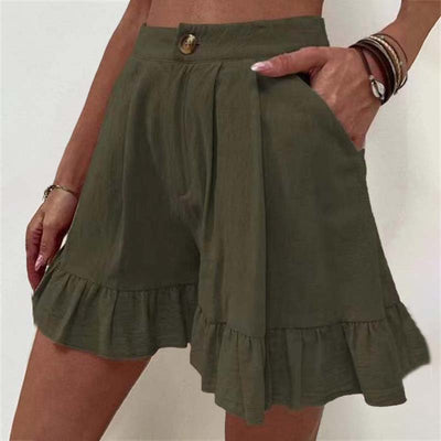 Einfarbige Damen-Shorts im klassischen Design -Lisa