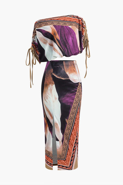 Clarissa | Zweiteiler-Set mit asymmetrischer Bluse & Bleistiftrock