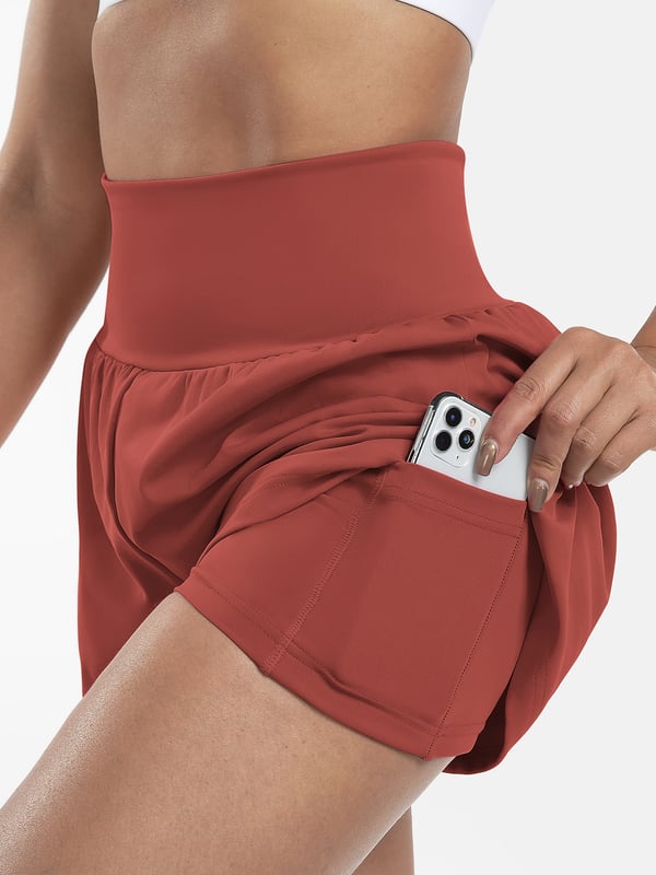 Laurel |  2-in-1-Yogashorts mit hoher Taille und Seitentaschen