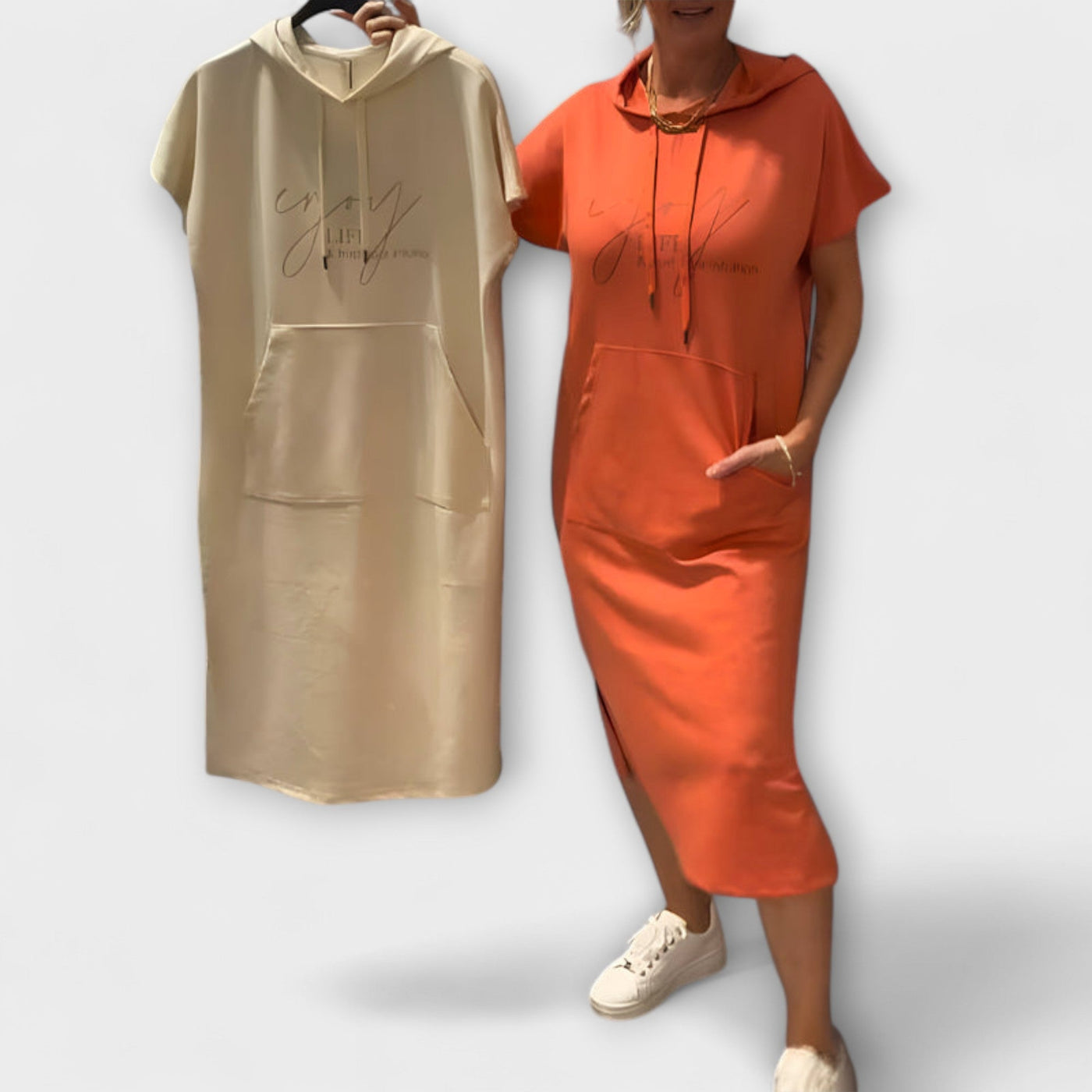 Daiselle – Lässiges Kapuzenkleid mit Taschen