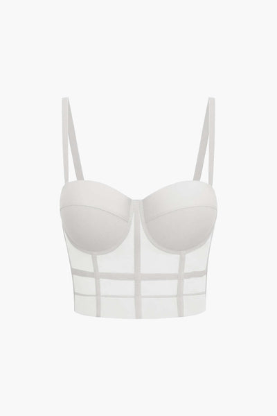Ida | Figurbetontes Bustier-Top mit Bügel-Cups und transparenter Mesh-Struktur