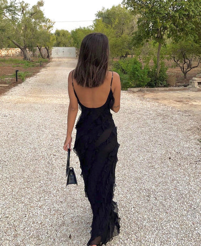 Aliza Ruffled Maxi Dress | Elegante, Bequeme und Zeitlose Maxi-Kleid für Vielseitige Anlässe