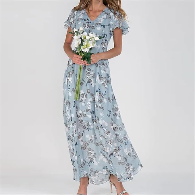 Kaylee | Maxi-Kleid mit Floral-Design und Flatterärmeln
