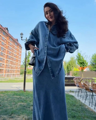 Sandra | Elegantes Zweiteiler Set mit Bluse und Rock