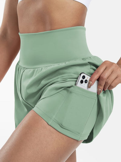Laurel |  2-in-1-Yogashorts mit hoher Taille und Seitentaschen