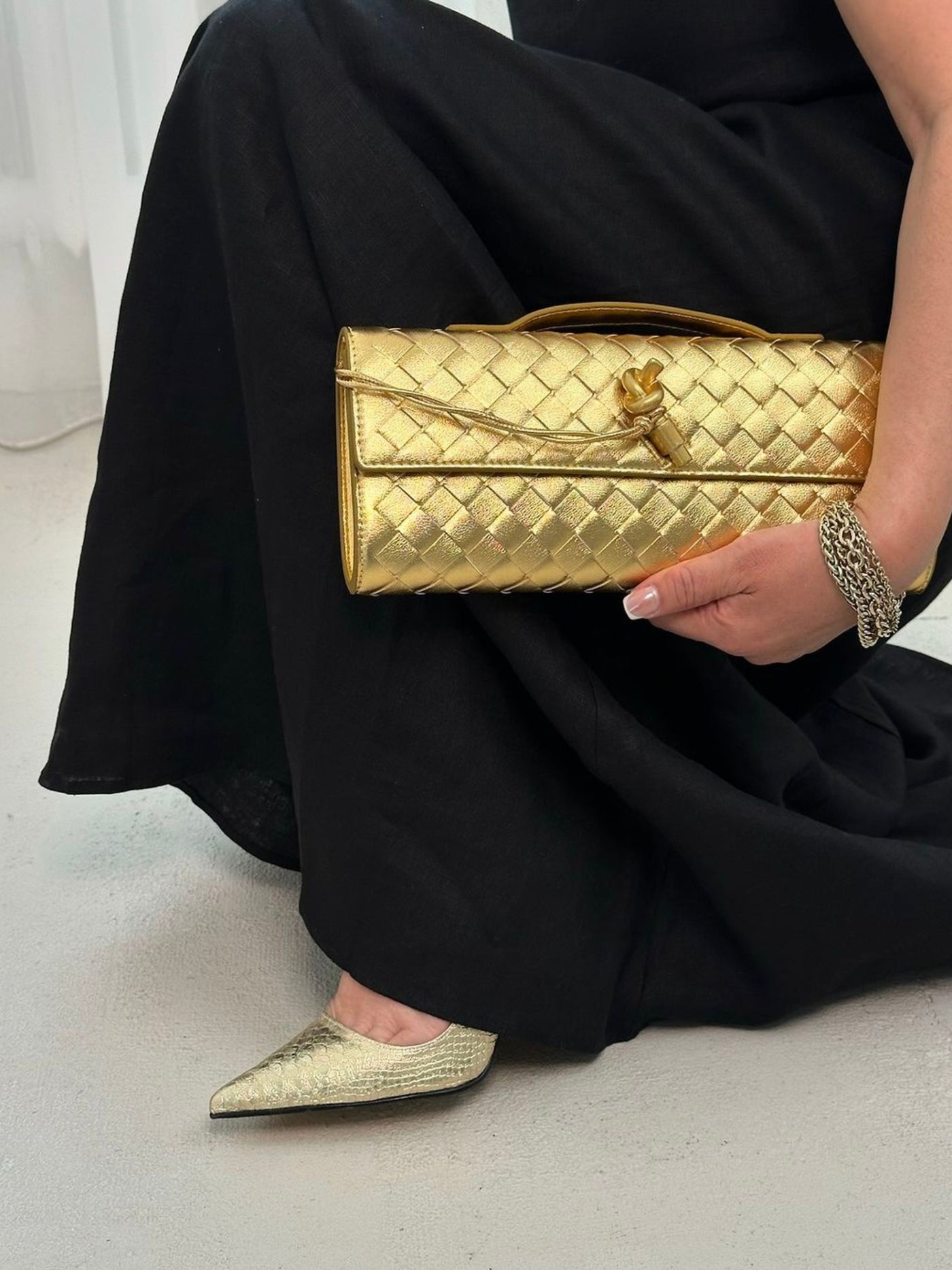 Camila Luxe Slim Clutch Aus Veganem Leder Mit Abnehmbarem Schultergurt, Elegante Handtasche
