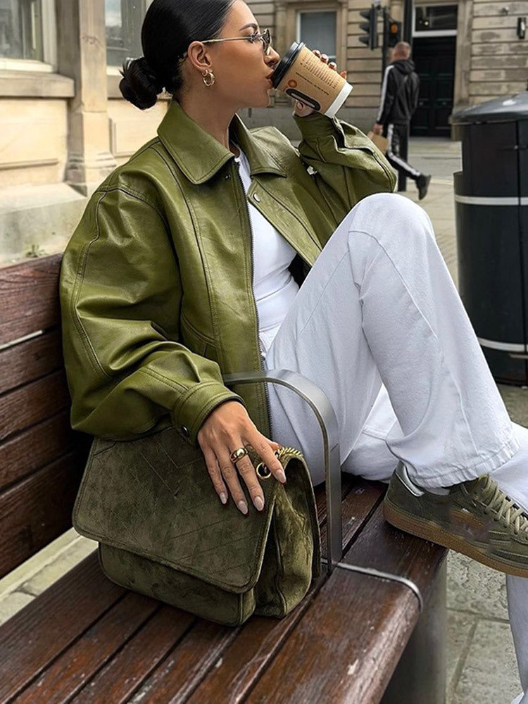 Olive | Oversized Jacke