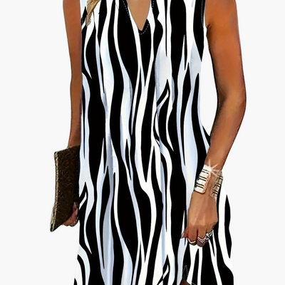 Gestreiftes Minikleid - Ärmelloses Damenkleid für den Sommer