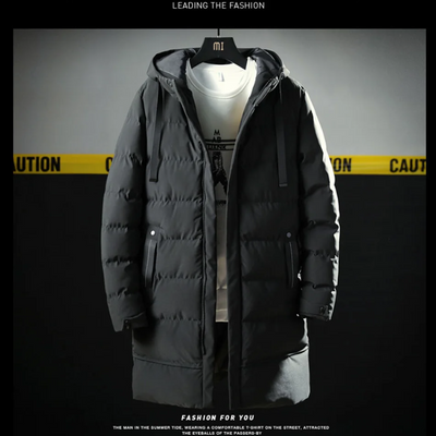 Trauwol - Langer Wintermantel Herren – Warmer Daunenparka mit Kapuze und Taschen