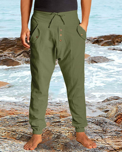Elegante Leinenhose mit hoher Taille Herren - Soder