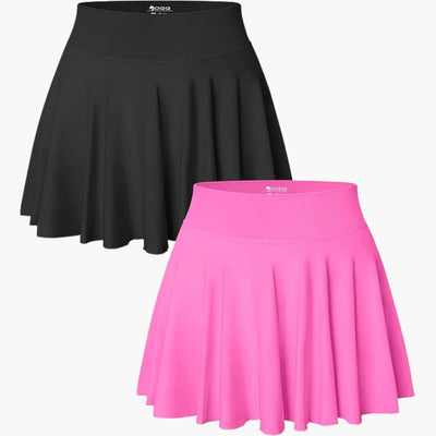 Damen Minirock 2er-Pack mit hoher Taille und Stretchbund