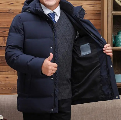 Polarnx - Daunenjacke Herren Warm Gefüttert Winterjacke Mit Kapuze Winddicht