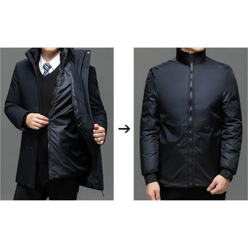 Mantrol - Langer Wintermantel Herren – Wasserabweisender Parka mit Kapuze