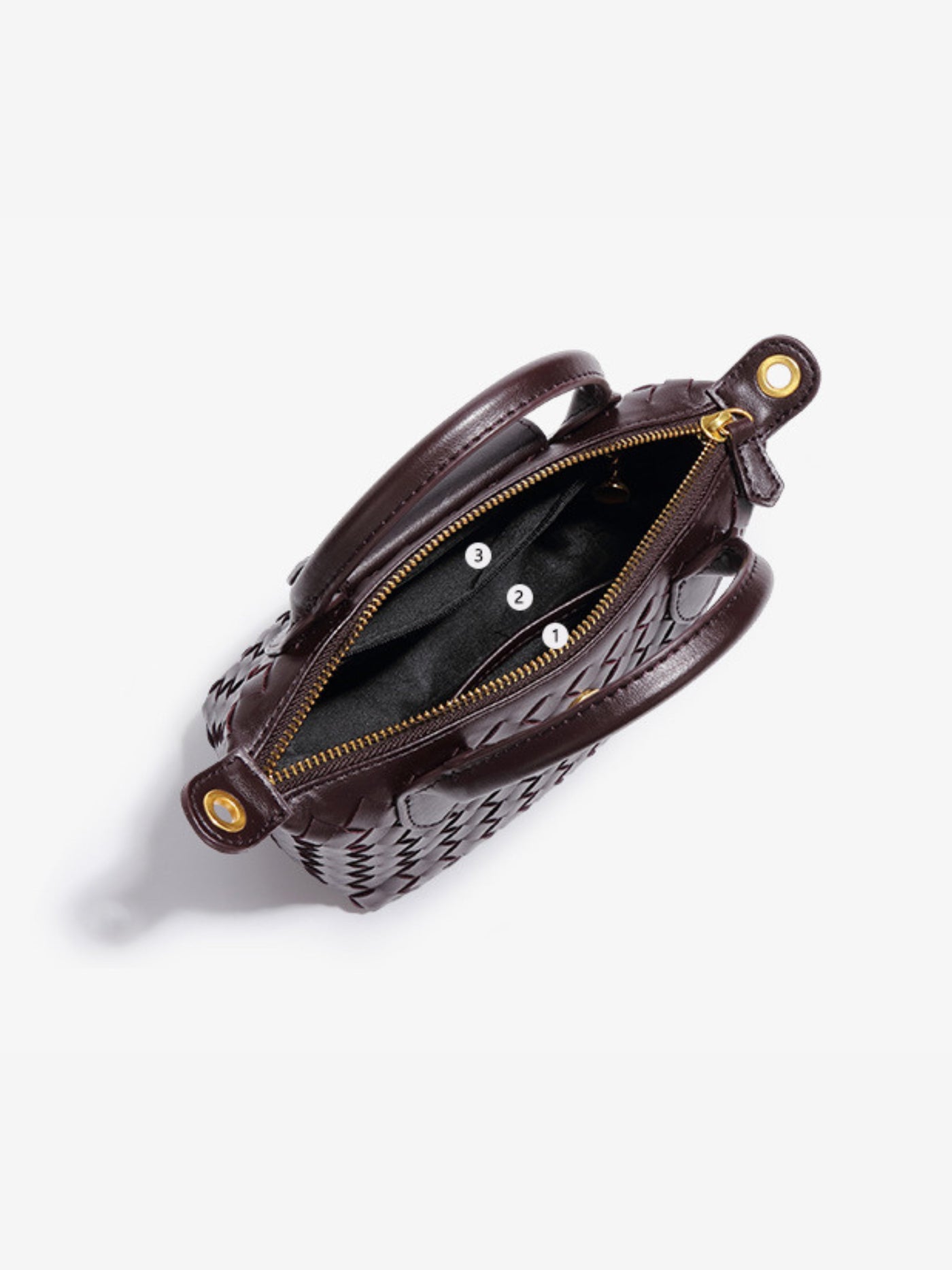 Elise | Gepflegte Mini Umhängetasche aus Veganem Leder mit Geflochtenem Design