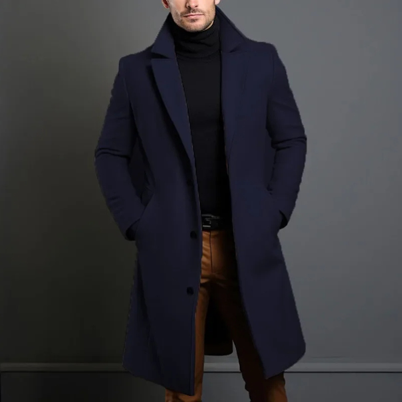 Nordmyn - Elegante Mantel Jacke Herren – Langer Winter Trenchcoat mit Revers