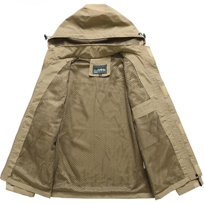 Mantzen - Wintermantel Männer, Winddichte Jacke mit Reißverschlusstaschen