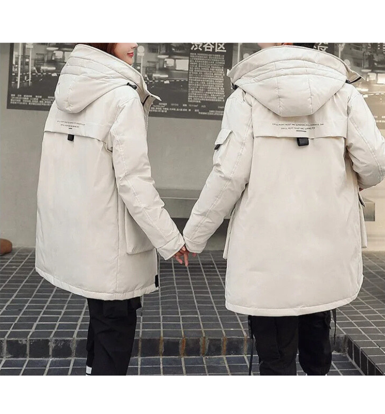 Stiefal - Parka Winterjacke Herren – Lang, Warm Gefüttert, Mit Kunstfellkapuze