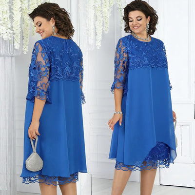 Ronina | Midikleid aus Spitze für Damen mit weiter Passform