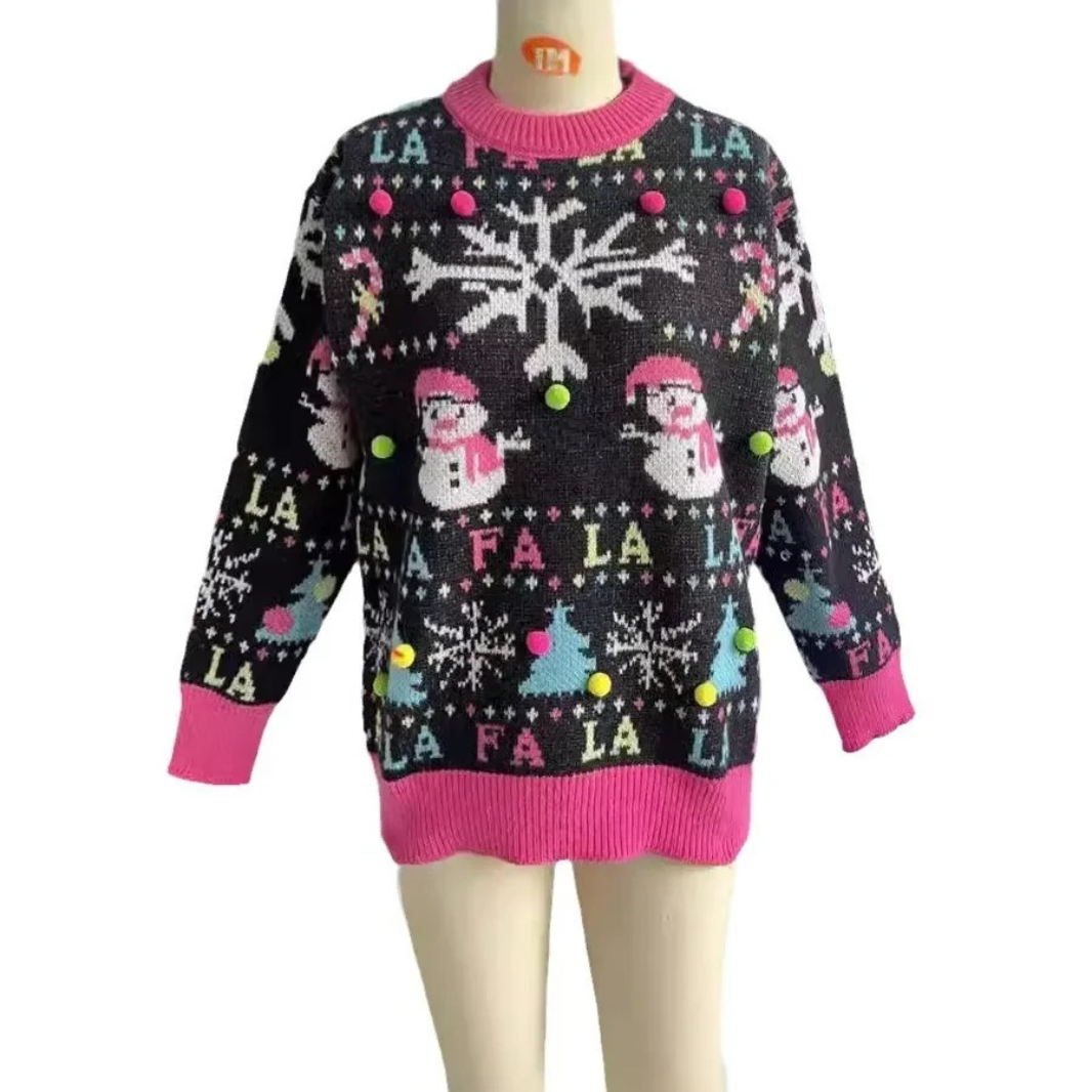 Pulnuss - Festlicher Weihnachtspullover – Fröhliches Schneemann-Design