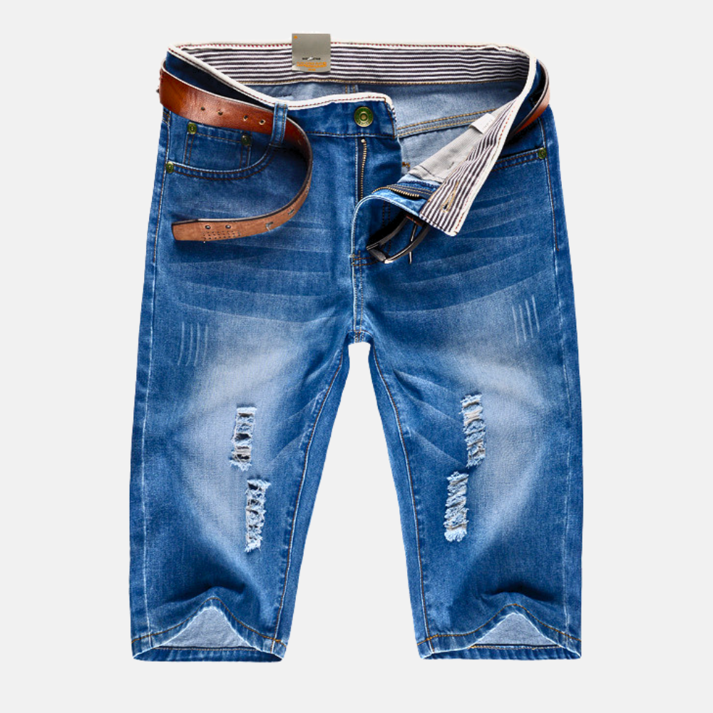 Nellie | Jeansshorts mit Used-Effekt und Kordelzug