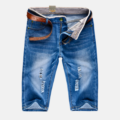 Nellie | Jeansshorts mit Used-Effekt und Kordelzug