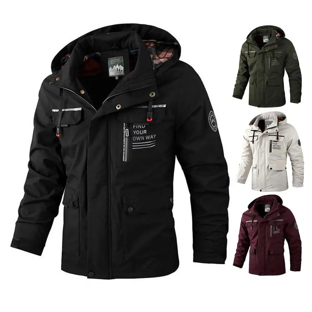 Stilmor - Wintermantel Männer mit mehreren Taschen, Wasserdichte Outdoor-Jacke