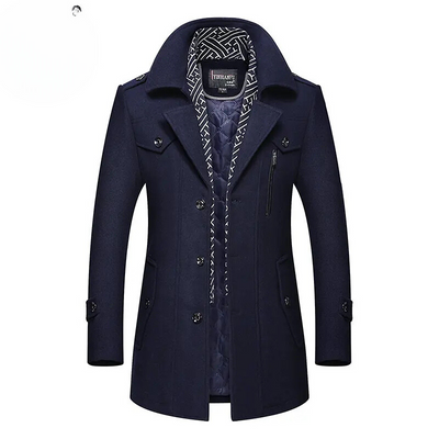 Stilwin - Langer Mantel Herren Klassischer Trenchcoat Mit Gürtel und Revers